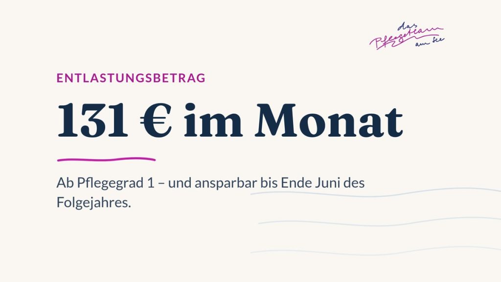 131 Euro im Monat - der Entlastungsbetrag ab Pflegegrad 1